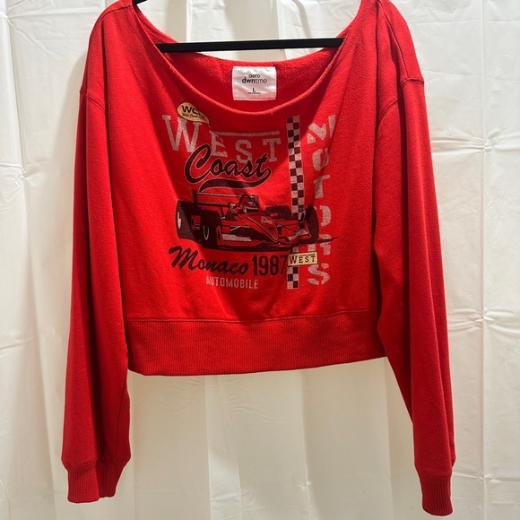 AERO Red West Coast Motors Crop Sweatshirt - Picture 7 of 8